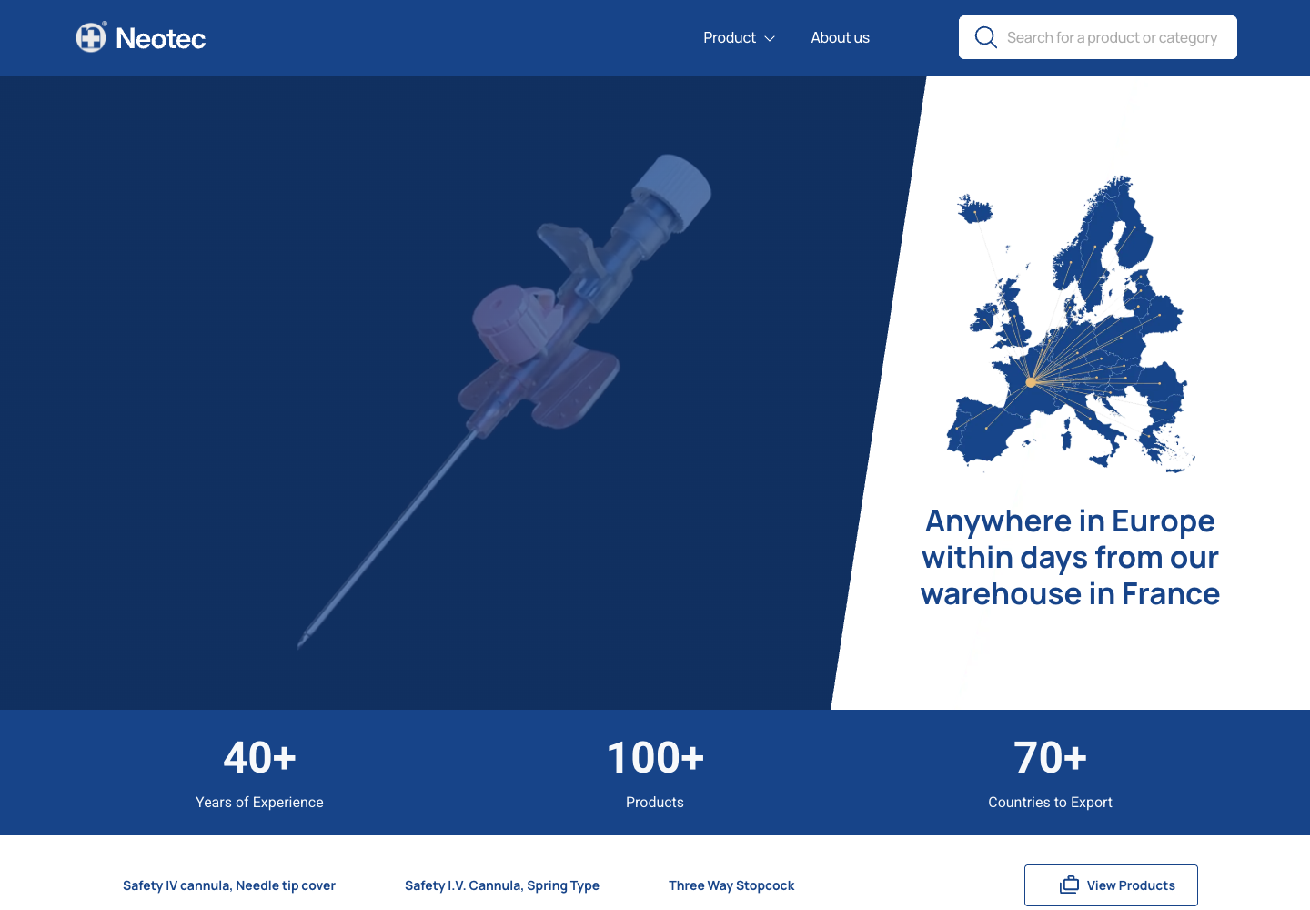 Neotec live homepage